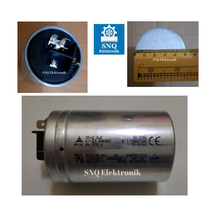 Jual Kapasitor AC original Panasonic 1,5 PK 35+2 uf / Capasitor AC Original Panasonic EPCOS