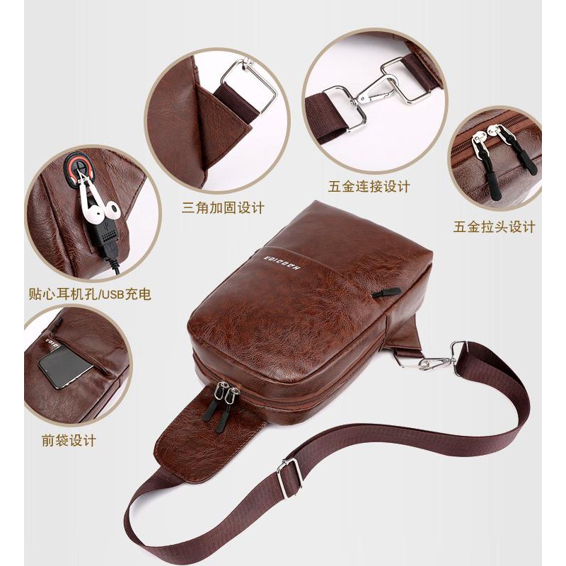 MBAG012 Sport Shoulder Bag Tas Kulit Imitasi Pria 260gr Shopee Indonesia