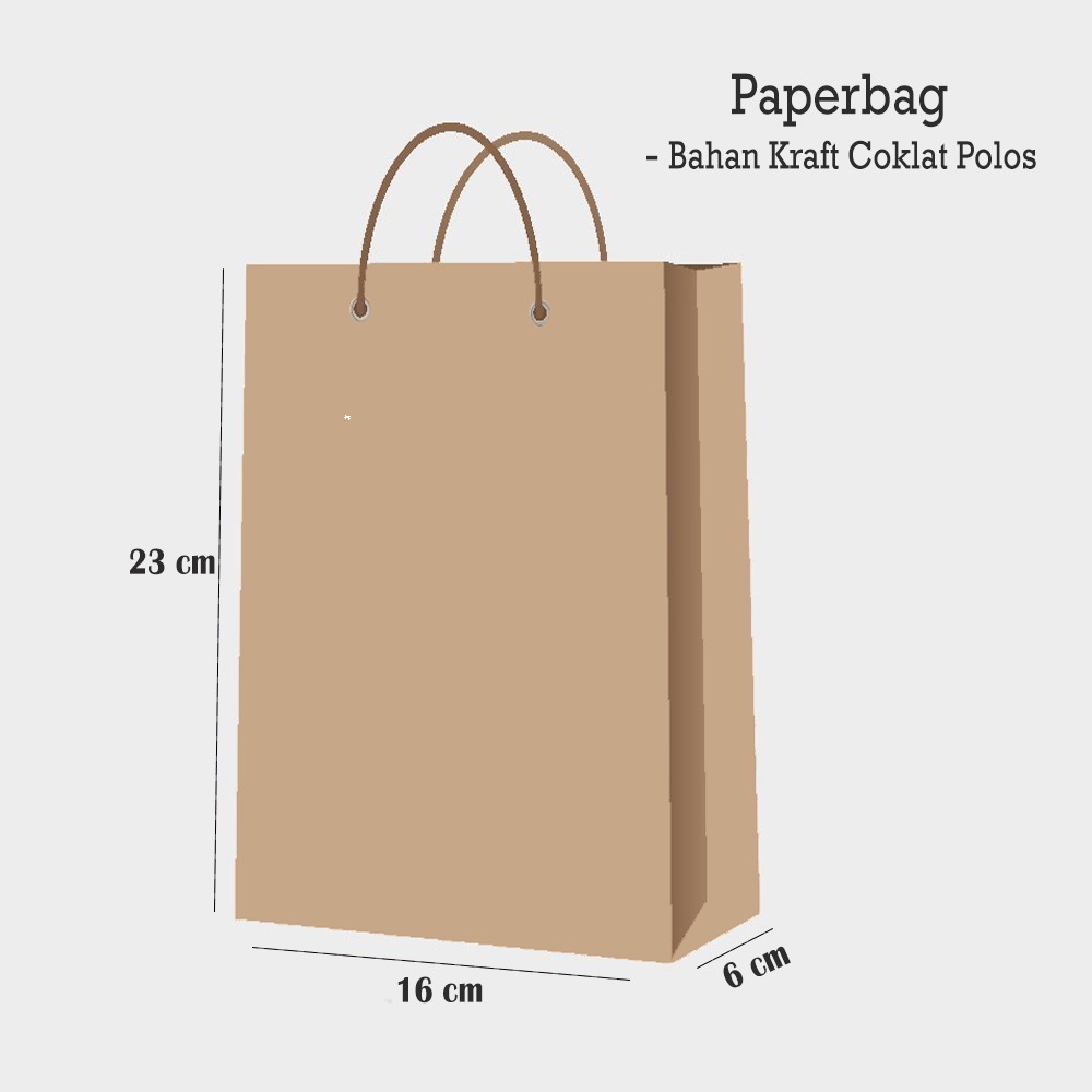 Jual Paper Bag 10 Pcs Uk 23X16X6Cm Kraft Coklat Custome Po | Shopee Indonesia