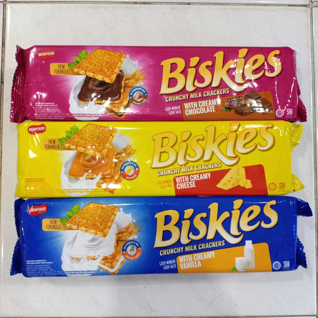 Jual Biskies Sandwich Crackers Chocolate Cheese Vanilla Coklat Keju