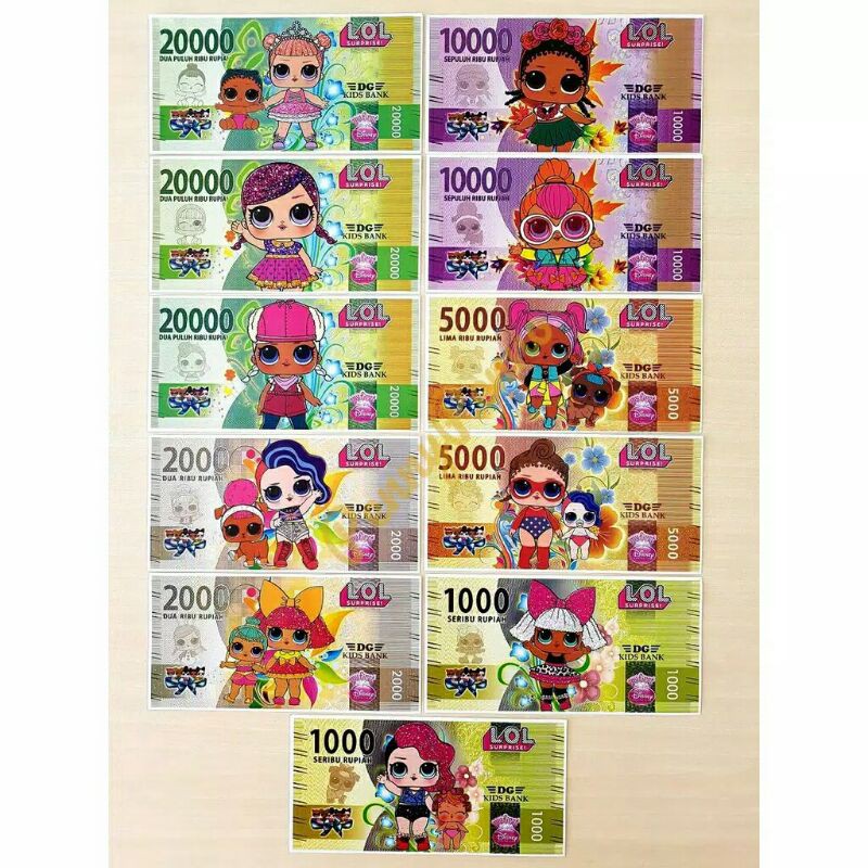 Jual Uang Mainan Anak Karakter / Mainan Uang Kertas / Uang Palsu / Uang Uangan | Shopee Indonesia