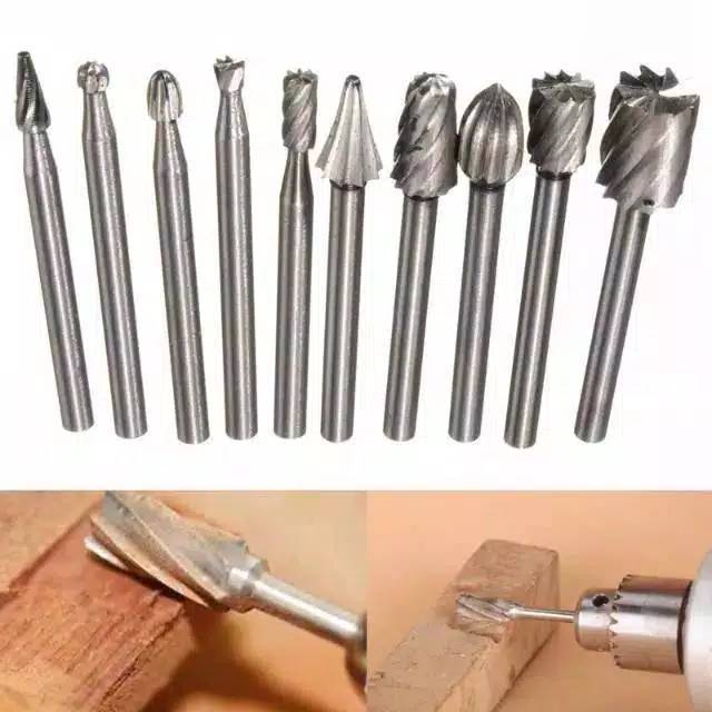 Set Mata Tuner Bor Gerinda Mini Grinder HSS Milling Cutter Mata Bor