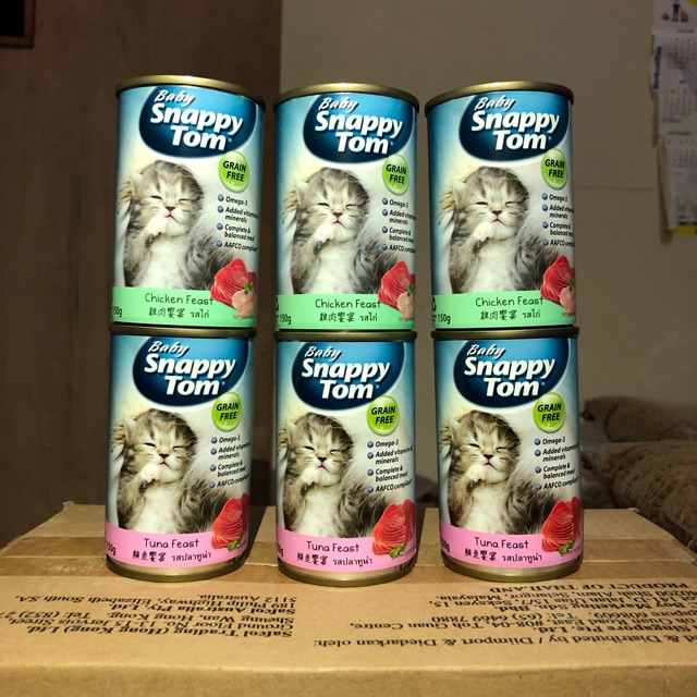 BABY SNAPPY TOM CAT WET FOOD / MAKANAN BASAH ANAK KUCING KALENG 150GR