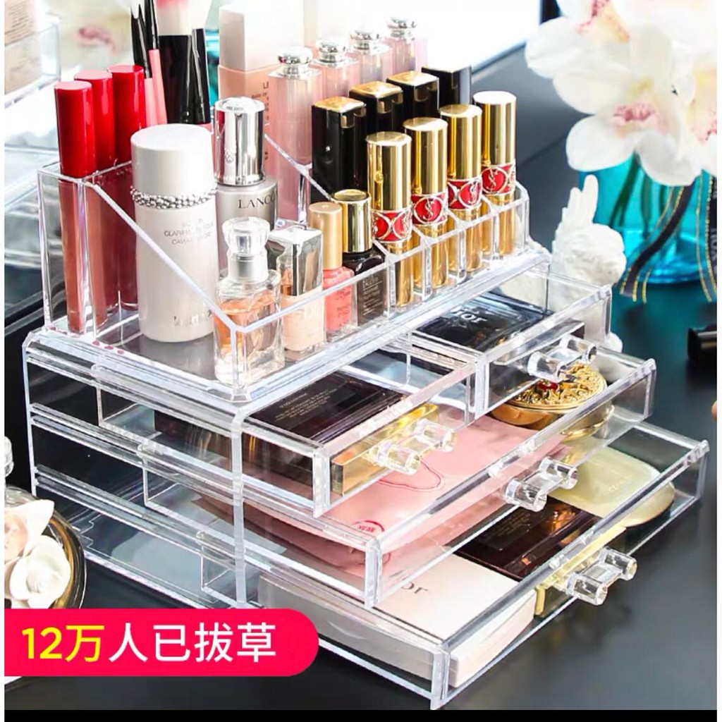 Rak kosmetik akrilik 4 laci / organizer rack / cosmetic
