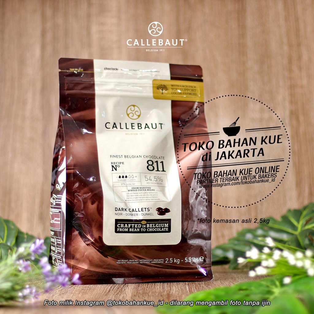 Jual Cokelat Couverture 811Nv Callebaut Dark Callets Chocolate Import 54,5% 2,5Kg | Shopee Indonesia