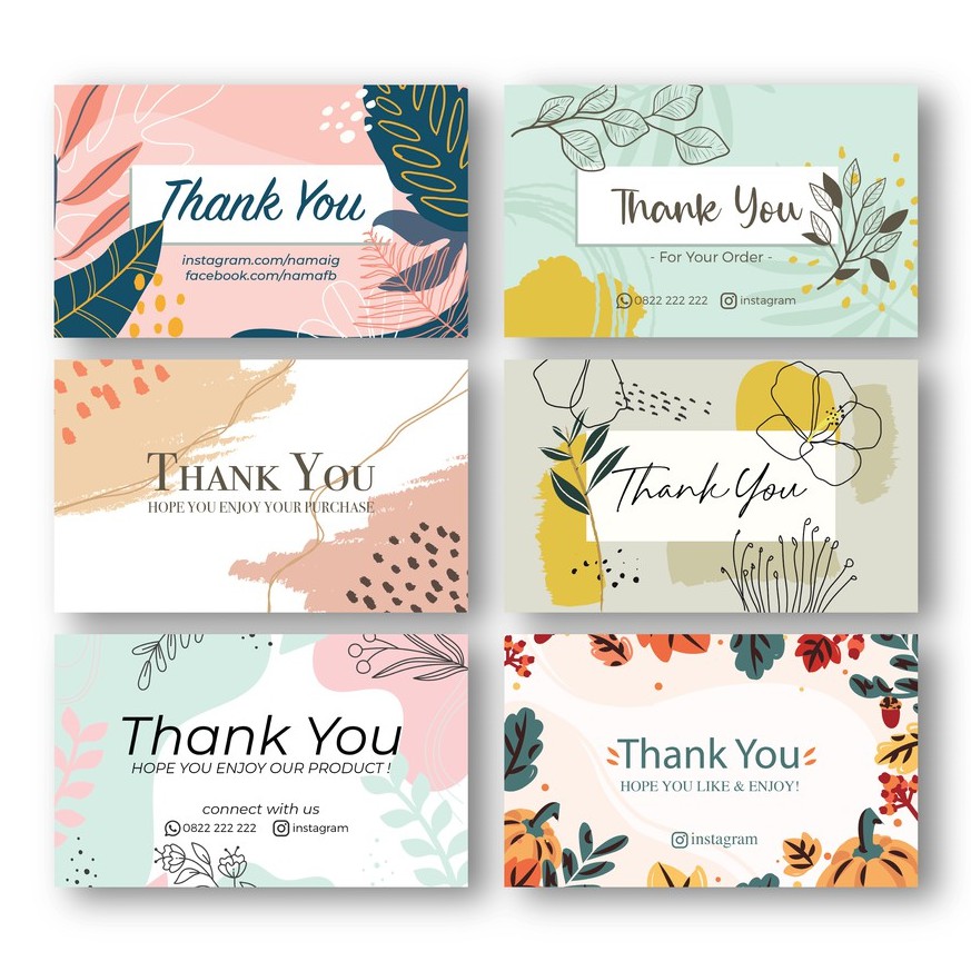[100 pcs] Kartu Ucapan Thanks Card Gift Card