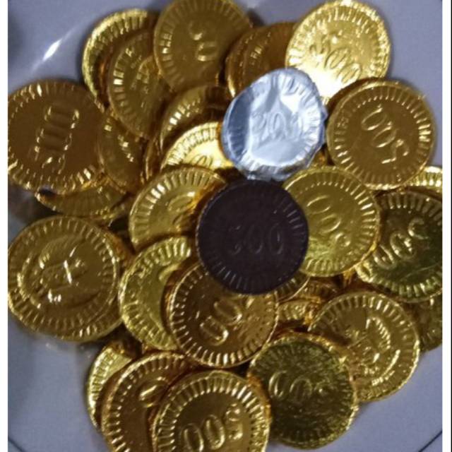 Jual Coklat Koin 500 | Coklat Coin Emas 500 (25 Pcs) | Shopee Indonesia