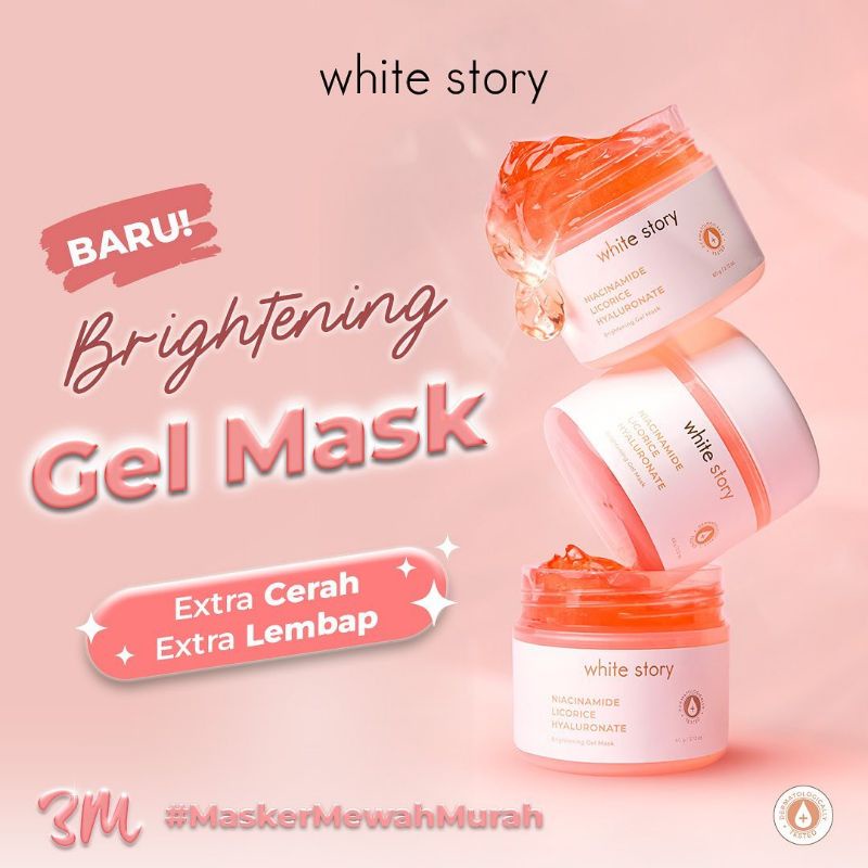 Jual White Story Brightening Gel Mask (Niacinamide, Licorice