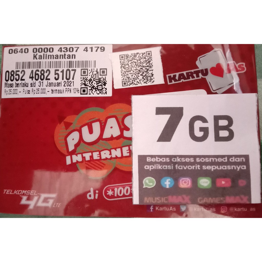 Kartu As Unlimited Jual 7 Gb 1000 Gb Kartu Perdana Telkomsel
