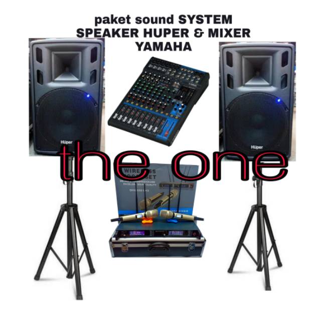 PAKET SOUND SYSTEM SPEAKER AKTIF HUPER & MIXER YAMAHA (kualitas bagus