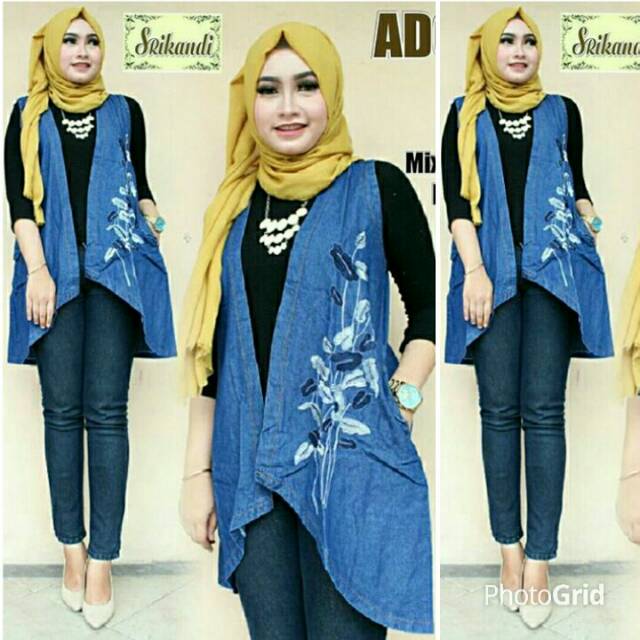 VEST JEANS BORDIR/VEST JEANS MURAH/ROMPI JEANS/ROMPI WANITA/VEST WANITA/OUTER CASUAL WANITA