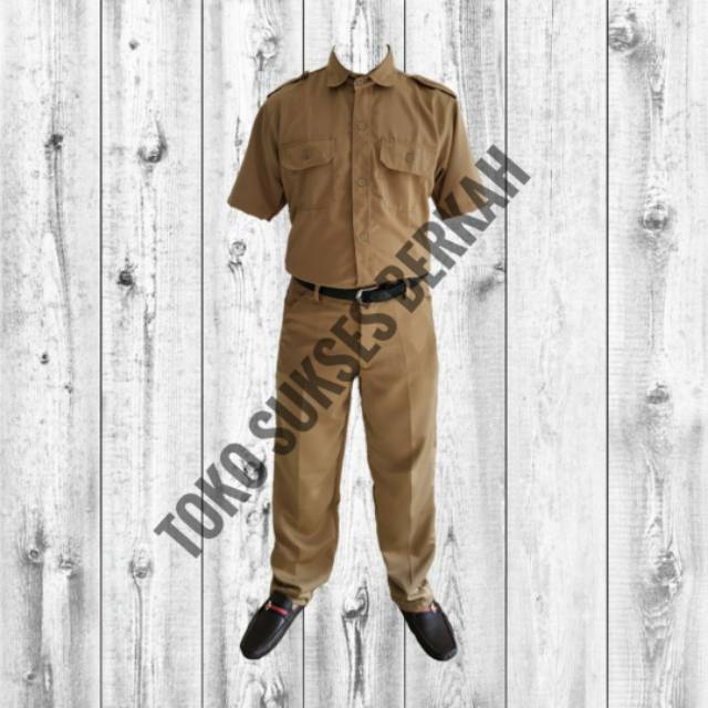 Seragam Keki Pemda PNS/ Setelan Baju Keki Pemda PNS lengan pendek Cowok