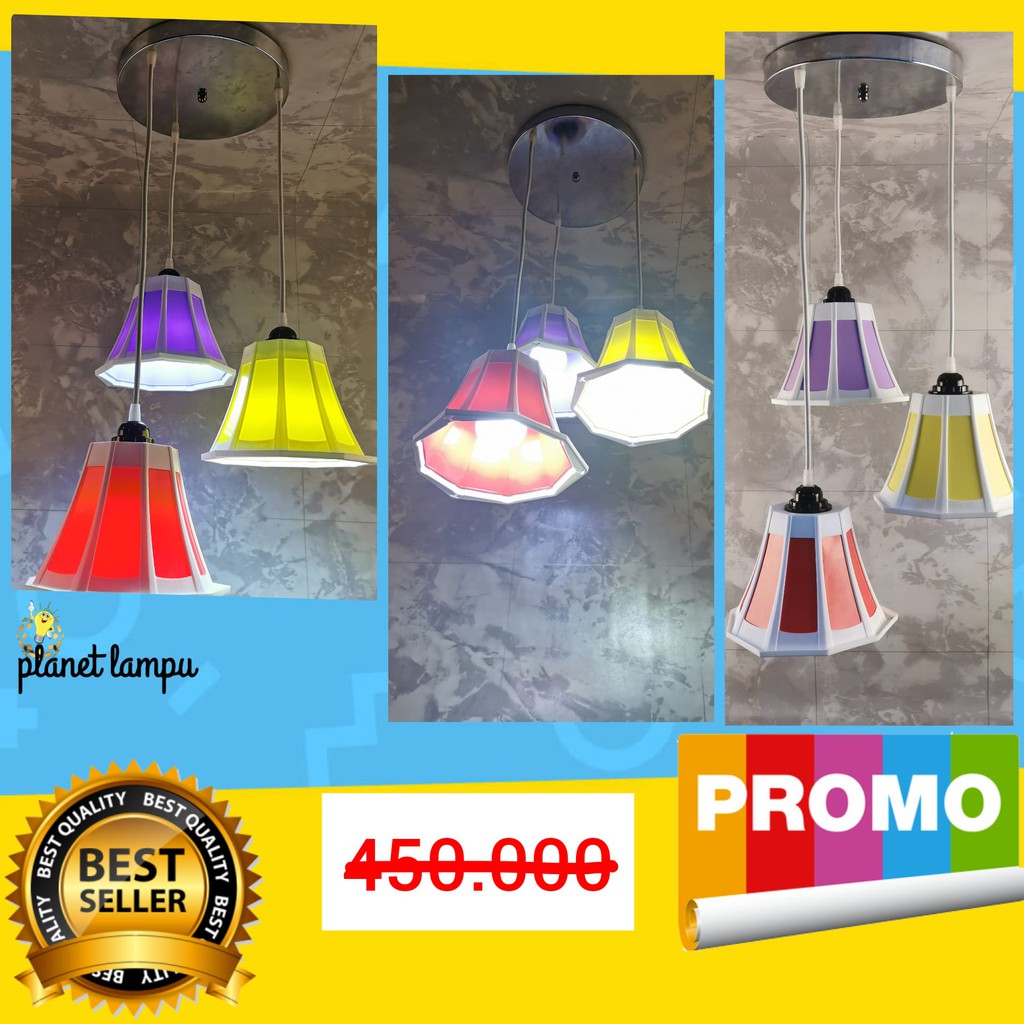 MURAH KAP LAMPU GANTUNG HIAS 3 IN 1 MINIMALIS CAFE PLAFON ATAP DEKORASI