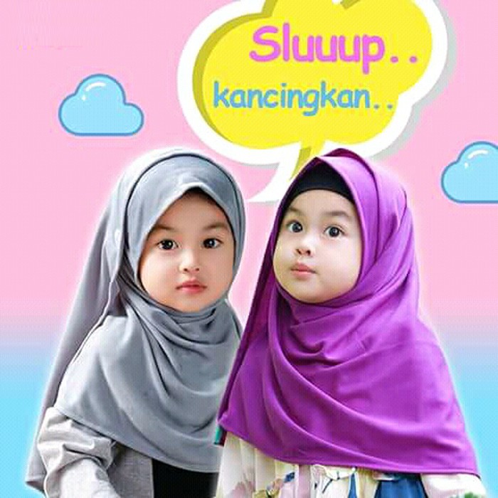 Pasmina anak kancing SIZE XS S / jilbab instan anak bergo anak pastan