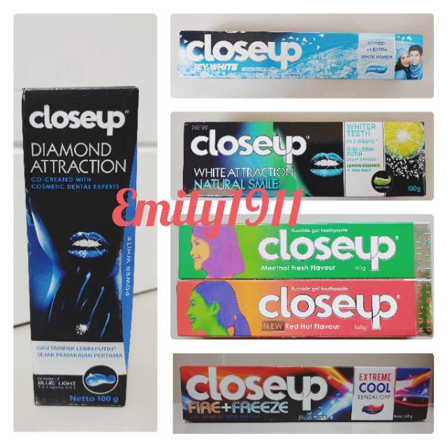 Jual Close Up Pasta Gigi / Diamond Attraction / Natural Smile / Icy White / Fire Freeze / White Attract Indonesia|Shopee Indonesia