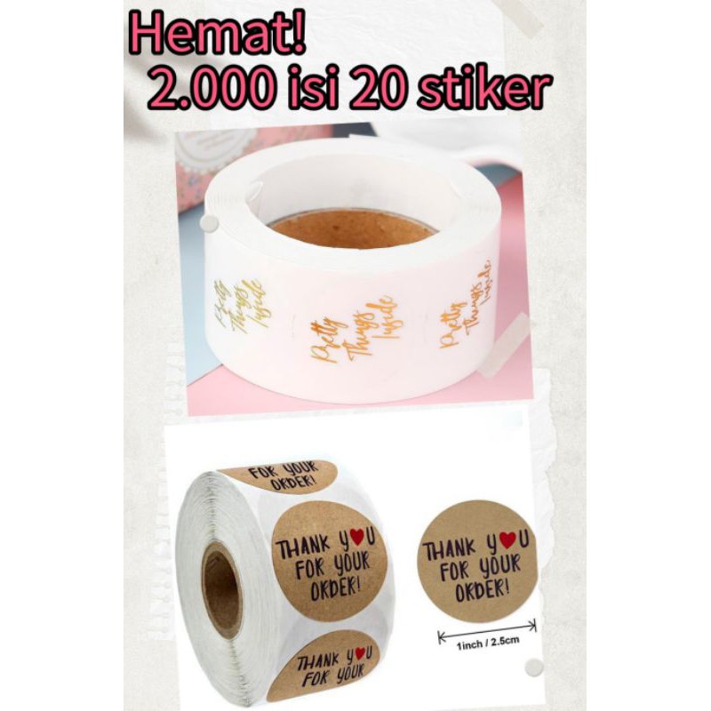 Jual Malang! Stiker/Sticker Label Thank You (Kemasan) Shopee