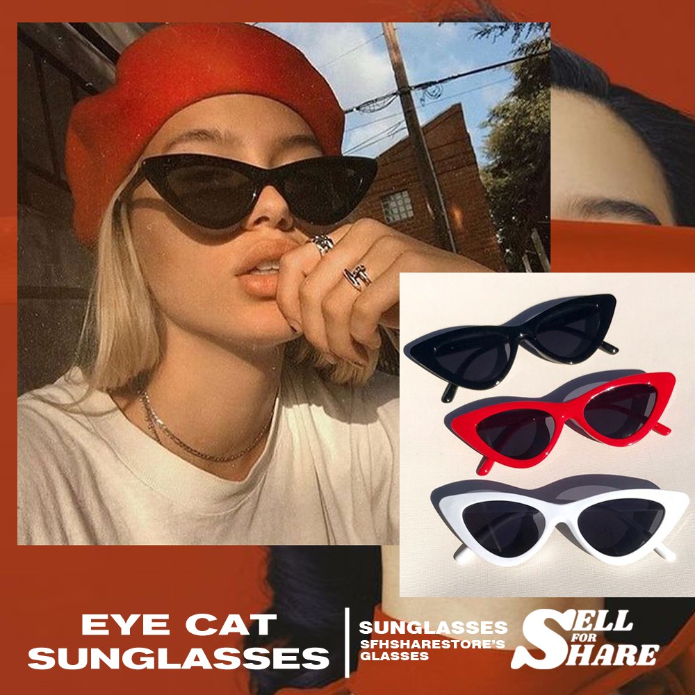 Jual Kacamata Cat Eye / Kacamata Aesthetic / Kacamata Vintage / Kacamata Hitam / Viral / Sunglasses Indonesia|Shopee Indonesia