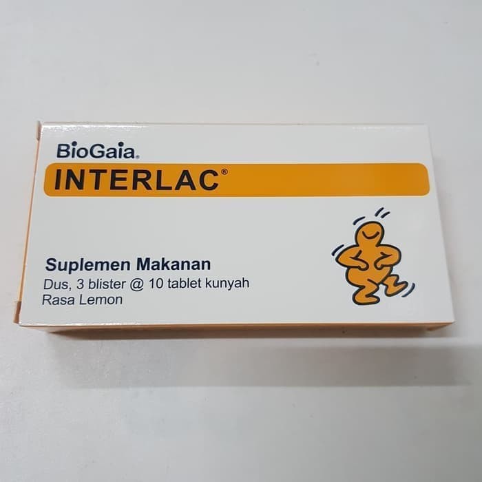 Interlac tablet isi 30 Rasa Lemon Interlac Suplemen Makanan Shopee