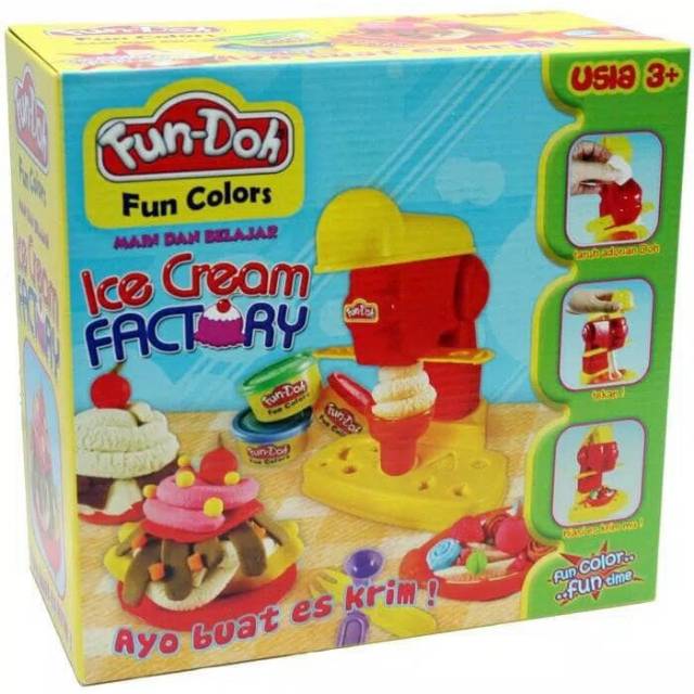 Jual Mainan Anak Lilin Fundoh Fun Doh Play Doh Playdoh Ice Cream Factory Es Krim | Shopee Indonesia