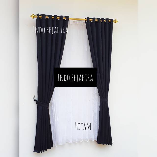Gorden Blackout Embos/embosh Serat import model smokring warna Hitam