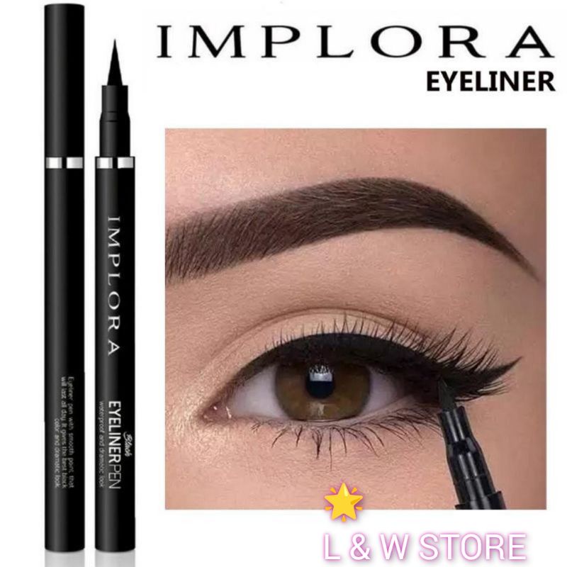 Jual IMPLORA EYELINER PEN WATERPROOF BLACK SPIDOL/100 Original