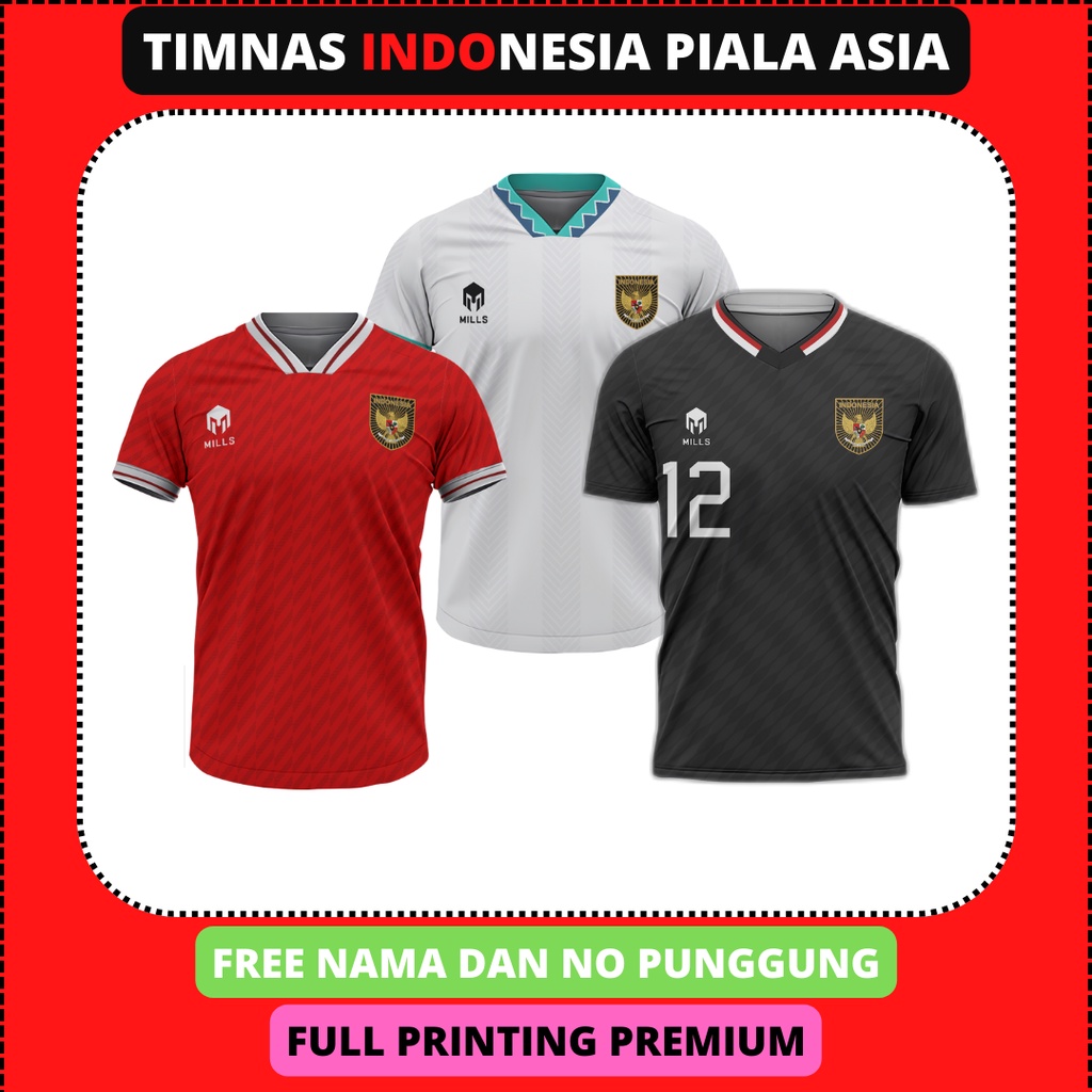 Jual JERSEY TIMNAS INDONESIA PIALA ASIA 20222023 FREE NAMA DAN NO PUNGGUNG FULL PRINTING