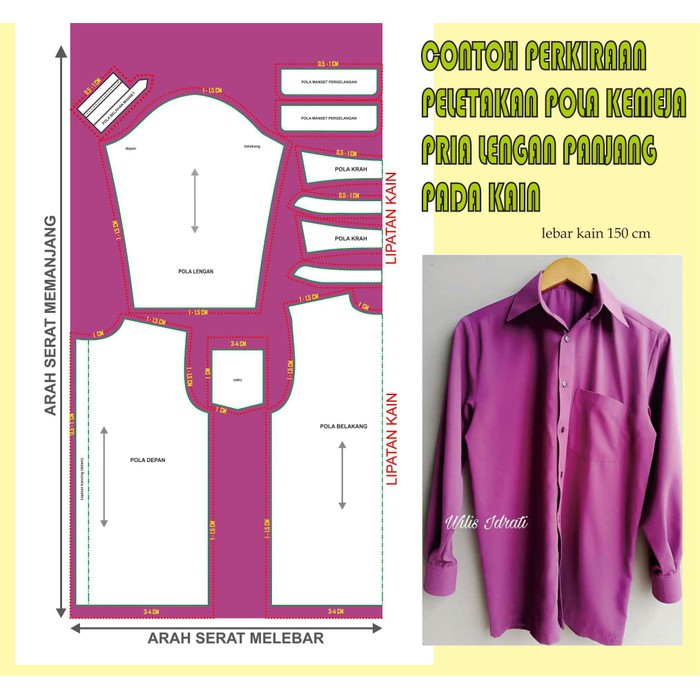 Pola Baju Kemeja Pria / Jual Pola Kemeja Pria Model Tangan Panjang Kota