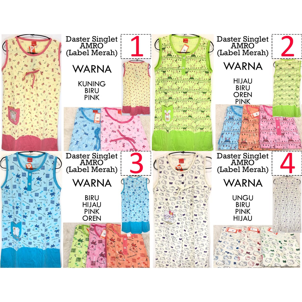 Daster Tanpa Lengan AMRO Murah Label Merah 1 Shopee
