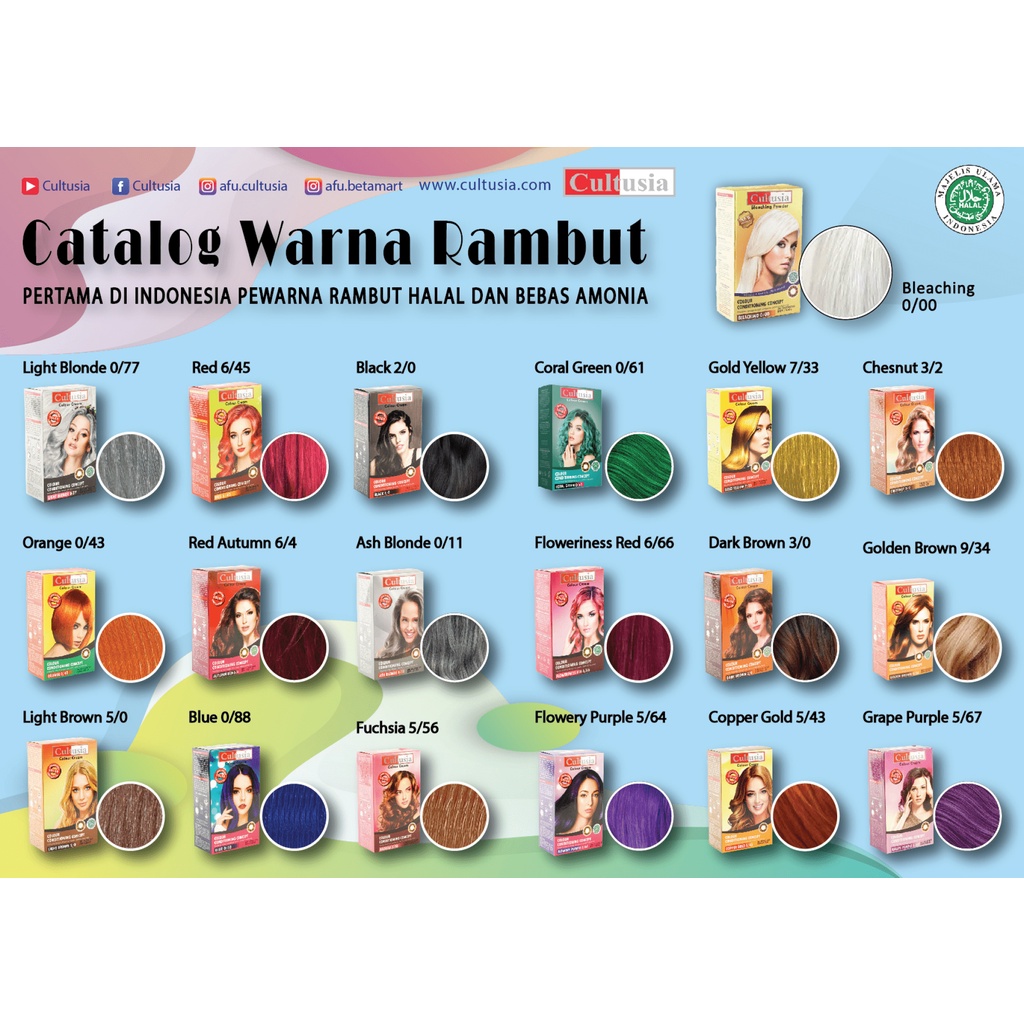 Jual cultusia katalog hair color Indonesia