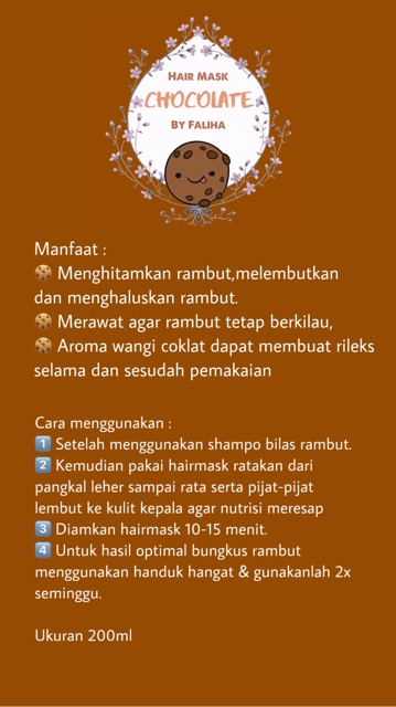 Jual [Faliha Hair Care] Hair Mask Chocolate / Masker Rambut Coklat | Shopee Indonesia