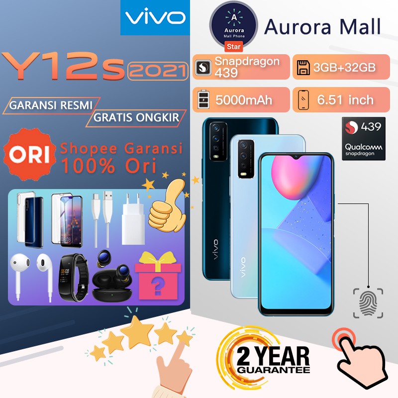 Vivo Y12s 2021 3GB 32GB BNIB GARANSI RESMI Original baru VIVO Termuarh