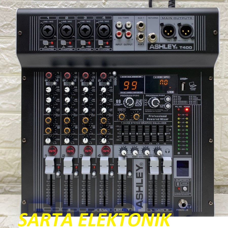Jual Power Mixer Ashley T400 Original 4 Channel Bluetooth USB Shopee Indonesia