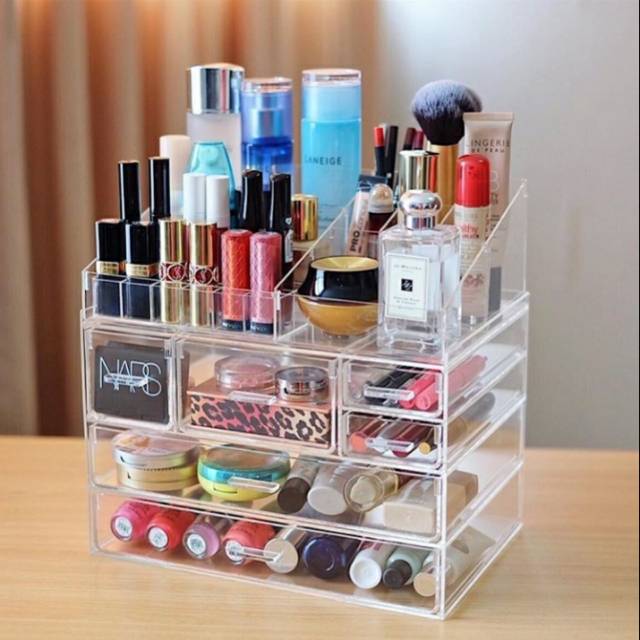 Tempat Kosmetik Acrylic Organizer Tempat Makeup Rak