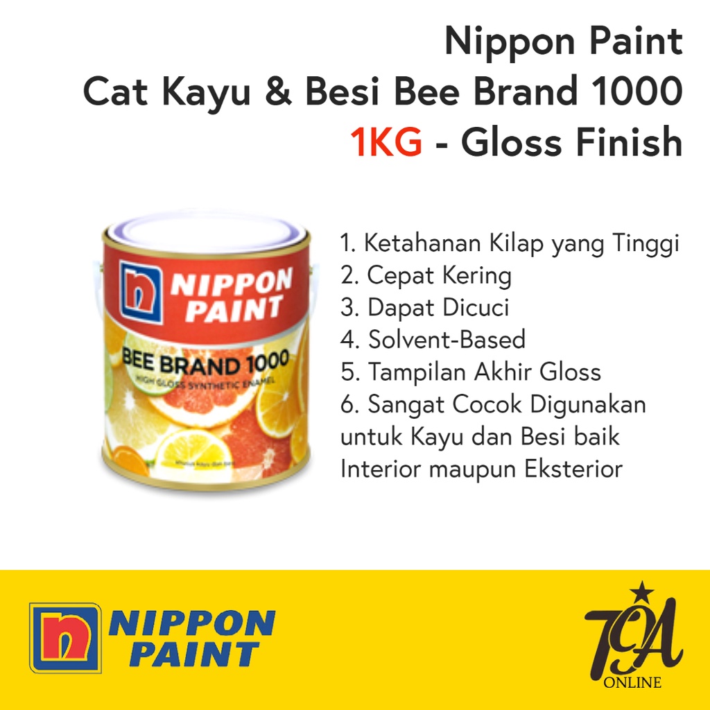 Jual Cat Besi / Kayu Bee Brand 1000 Nippon Paint Cat Minyak 1KG