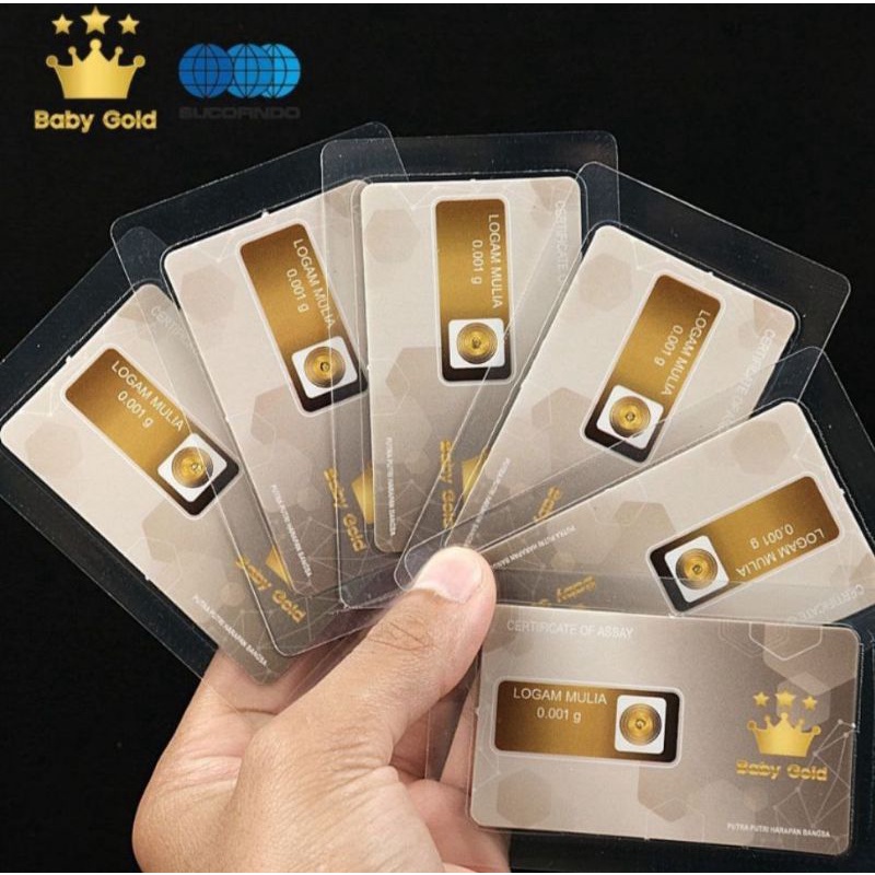 Jual BABY GOLD Logam Mulia Emas Mini Asli 24 Karat 0,001 Gram Bersertifikat Resmi Shopee Indonesia