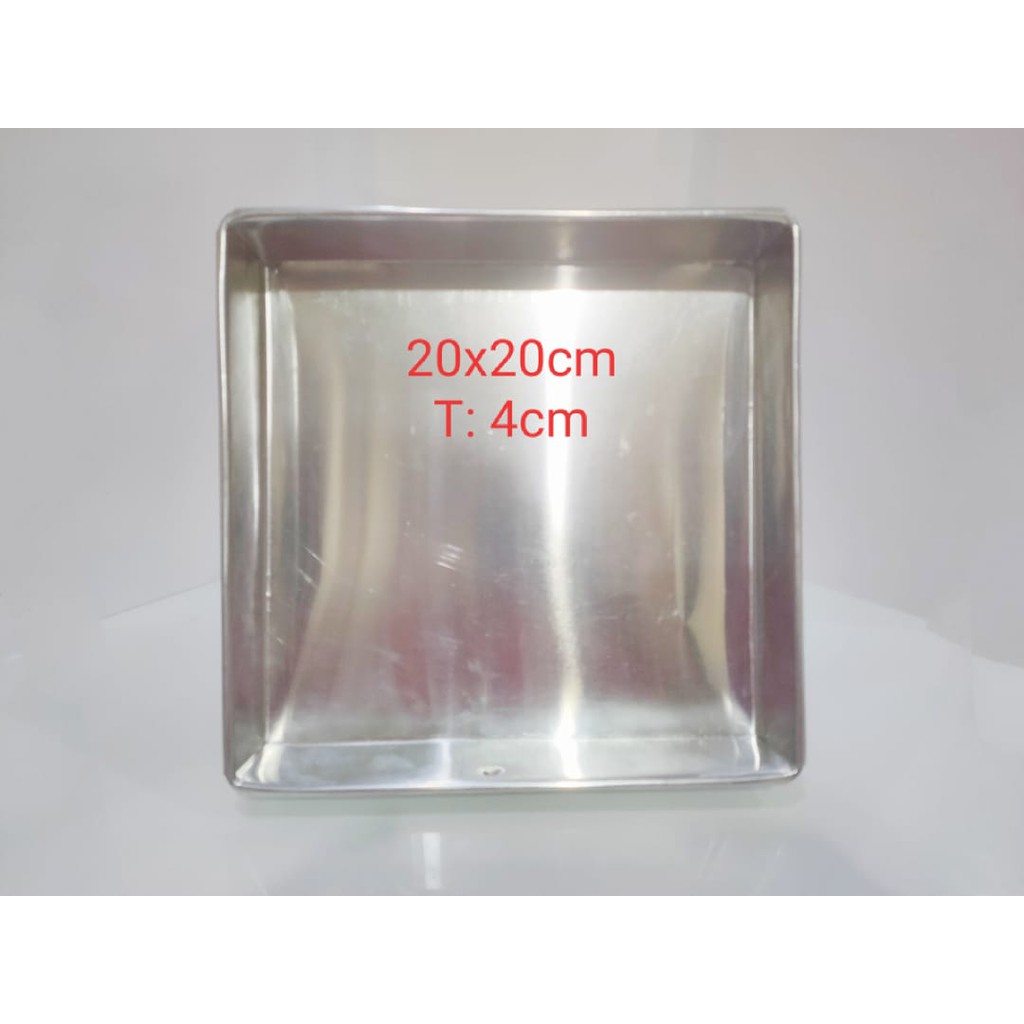 Loyang kue bolu persegi 20x20 kotak 20 cm 20cm tinggi 4cm 4 cm