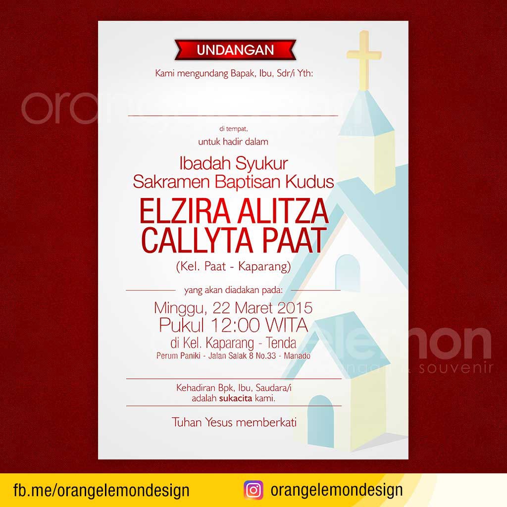 undangan baptisan anak tema gereja yesus bersama anak anak