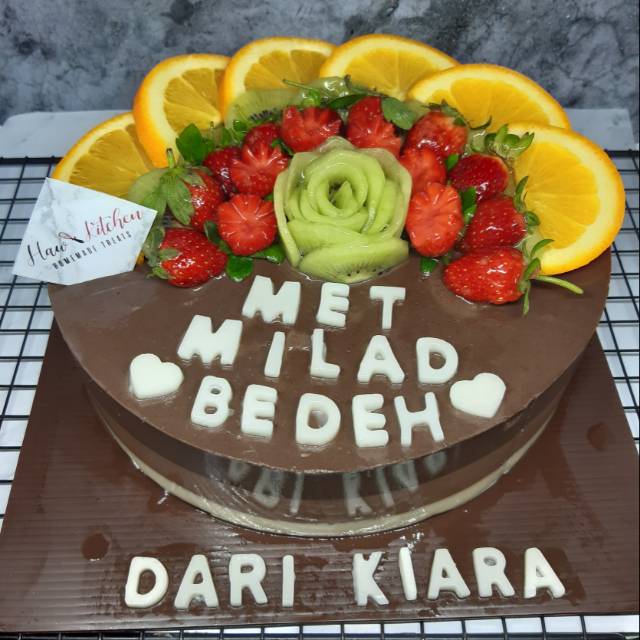 Puding Triple Coklat Ulang Tahun Topping Buah 22cm Shopee Indonesia