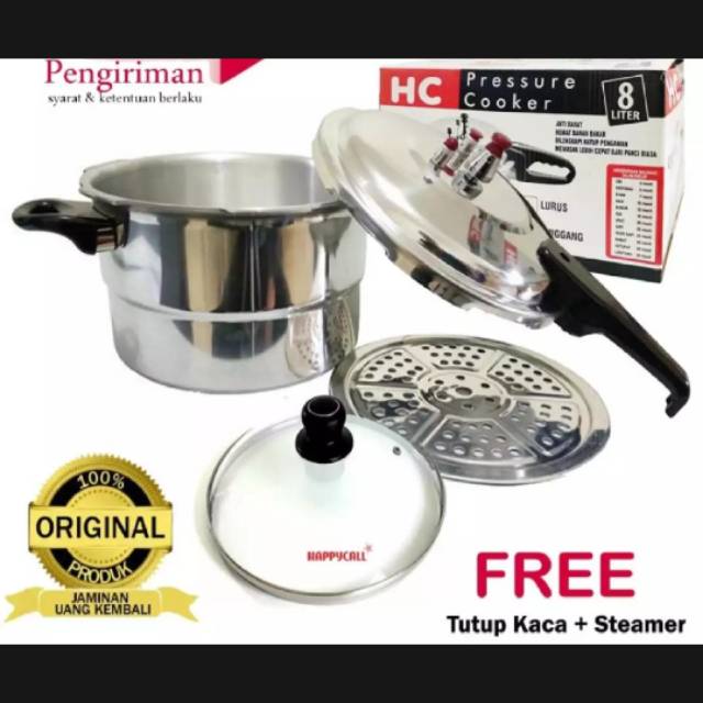 Panci Presto Happy Call / HC Press Cooker 8 Liter + Tutup Kaca Shopee