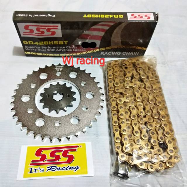 Jual GEAR SET SSS VIXION OLD NEW VIXION NVL NVA RANTAI SSS GOLD 428