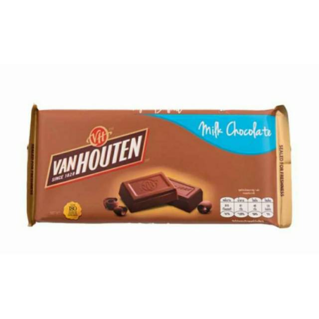 Jual Van Houten Milk Almond Chocolate 165 Gram | Shopee Indonesia