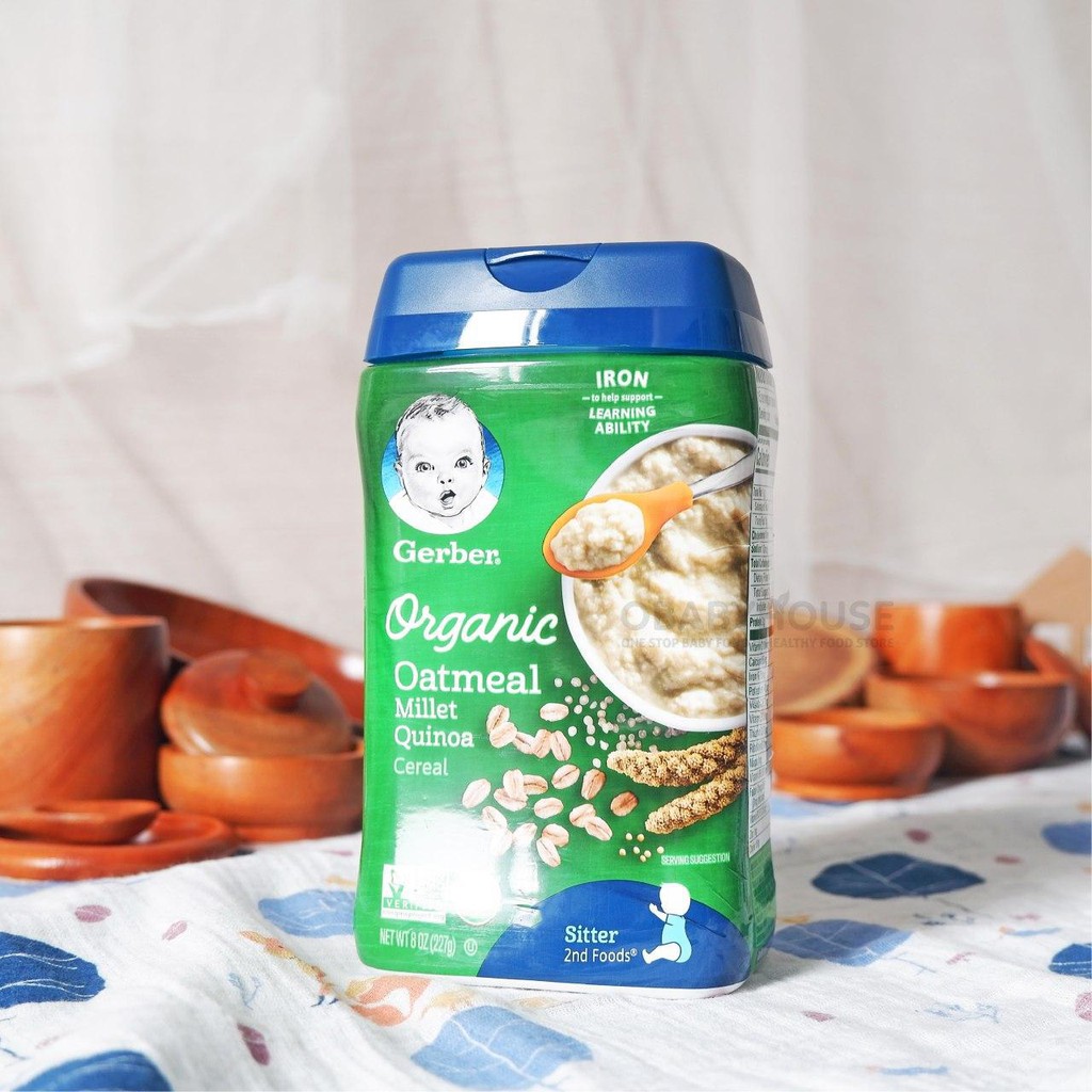 Jual Gerber Organic Oatmeal Cereal Millet Quinoa Cereal 227 gr