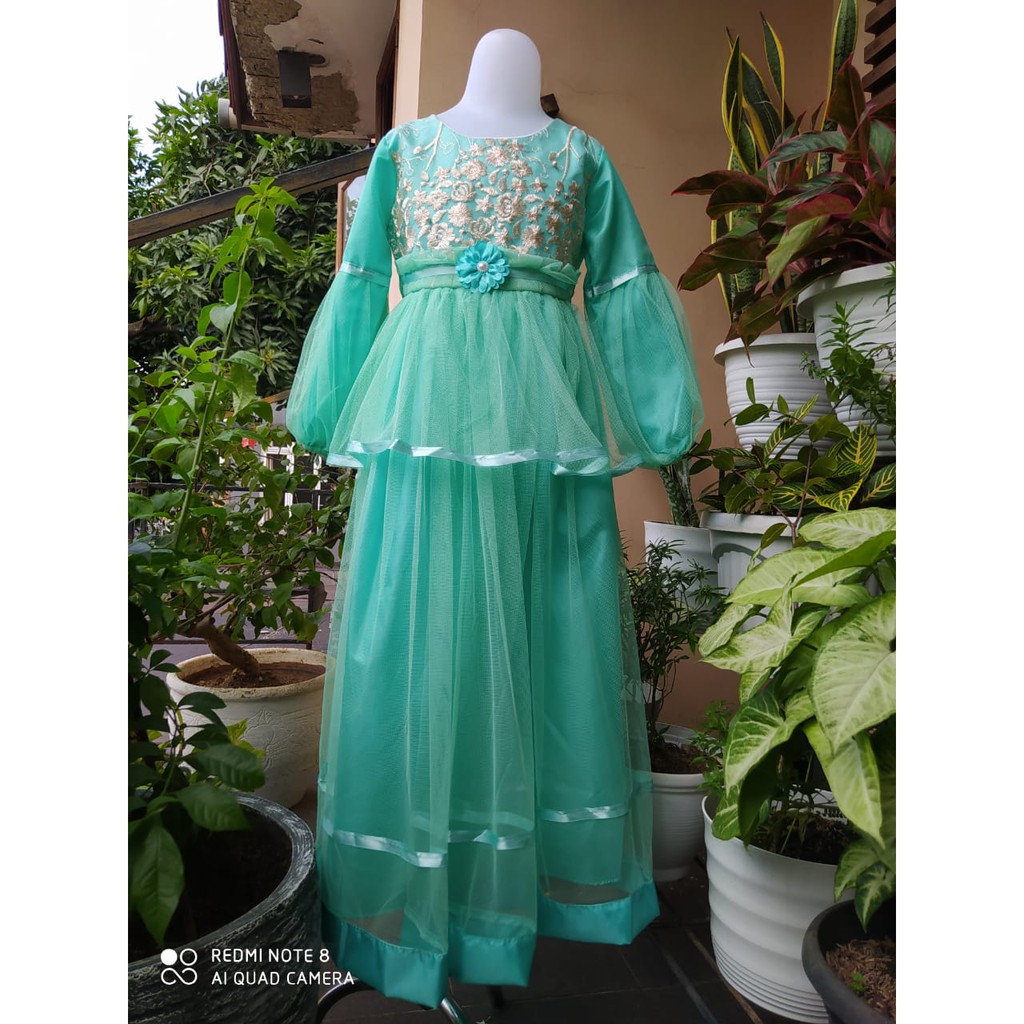 Dress muslim anak/Dress pesta anak/Gaun pesta anak