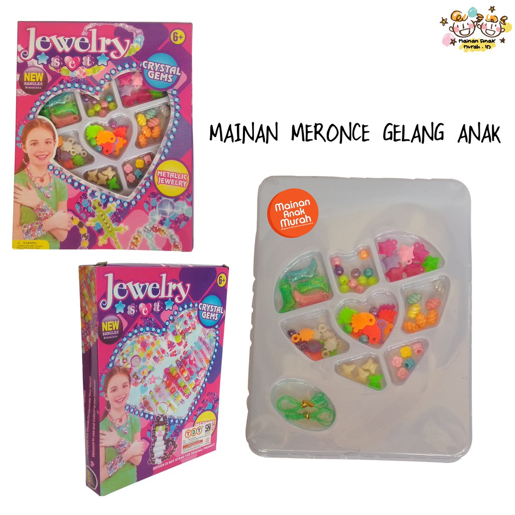 Jual Mainan Meronce Gelang Anak Manik Manik Jawelry Set Crystal Gems | Shopee Indonesia