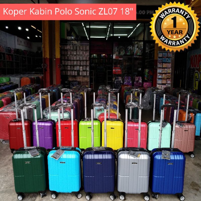 Koper kabin Polo Sonic ZL07 18 inch GARANSI 1 TAHUN koper ABS koper fiber koper plastik Shopee
