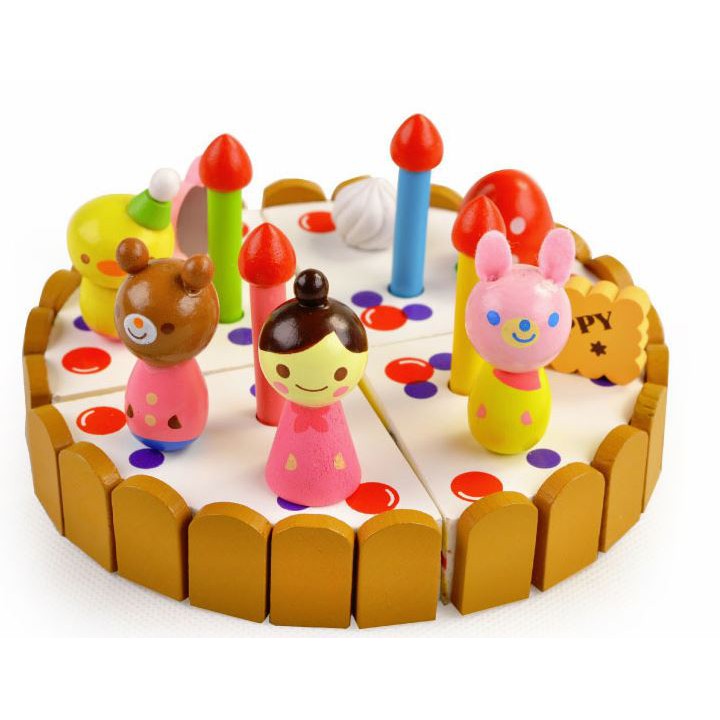 TweedyToys Dekorasi Kue Kayu Mainan Kue Ulang Tahun Kayu Shopee