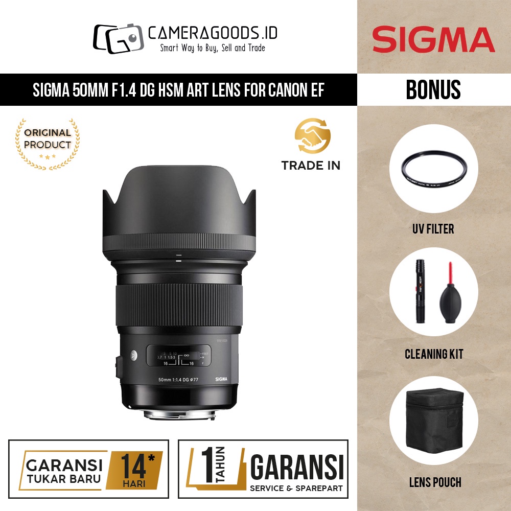 Jual Sigma 50Mm F/1.4 Dg Hsm Art Lens For Canon Ef | Shopee Indonesia