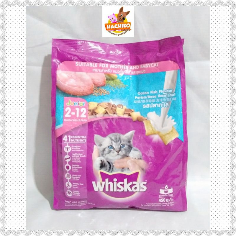 Jual Whiskas Junior Ocean Fish 450gr/Whiskas Kitten/Whiskas Dry/Cat