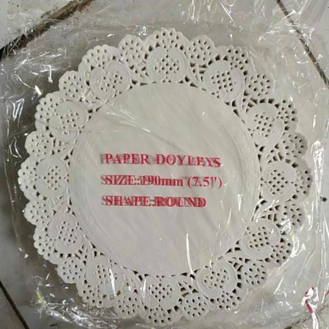Doilies paper 7.5" 7,5 inch kertas doyley alas renda kue tart hiasan