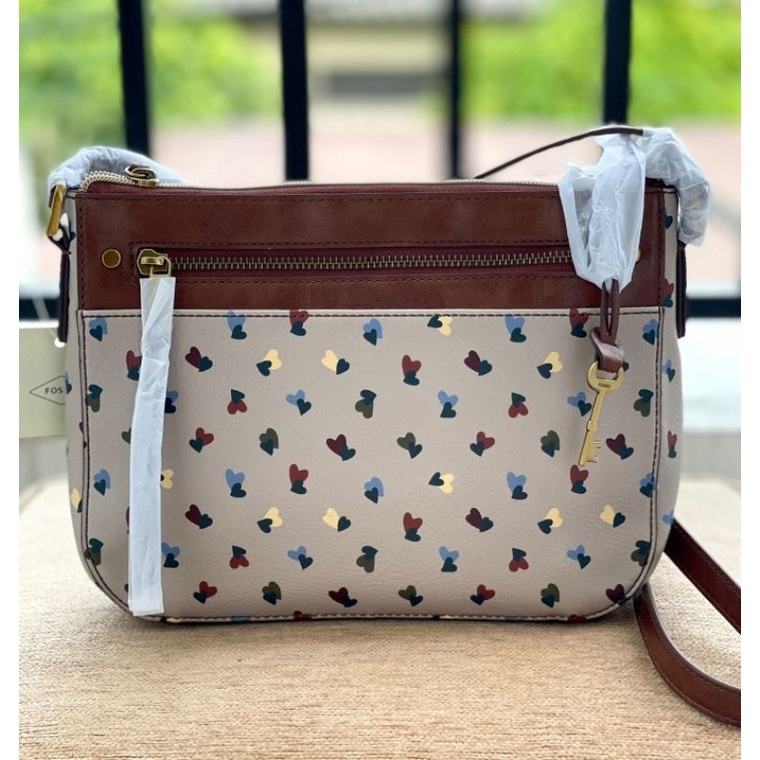 Jual Tas Fossil Farrah Crossbody Neutral Multi Bag Original New with